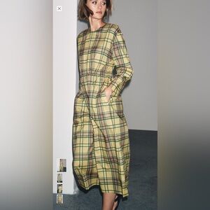 Zara Plaid Long Sleeve Dress